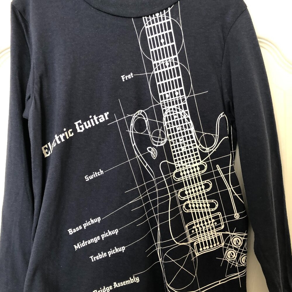 S.P.UDZ Boys Navy Long Sleeve Guitar T Shirt NWT